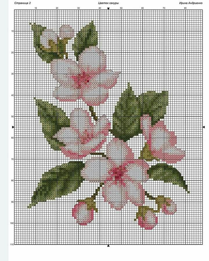 a cross stitch pattern with flowers on it