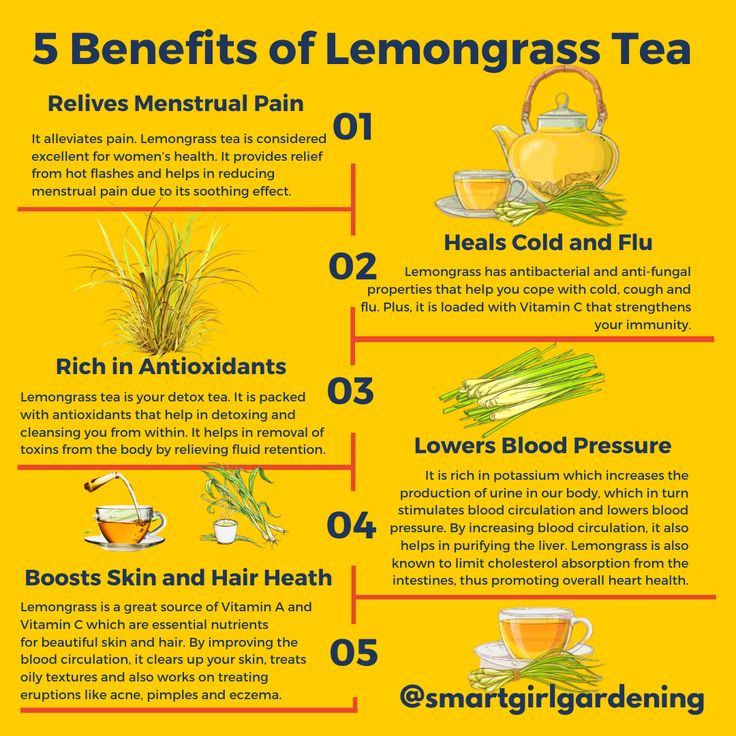 the 5 benefits of lemongrass tea for health and well - being infographical