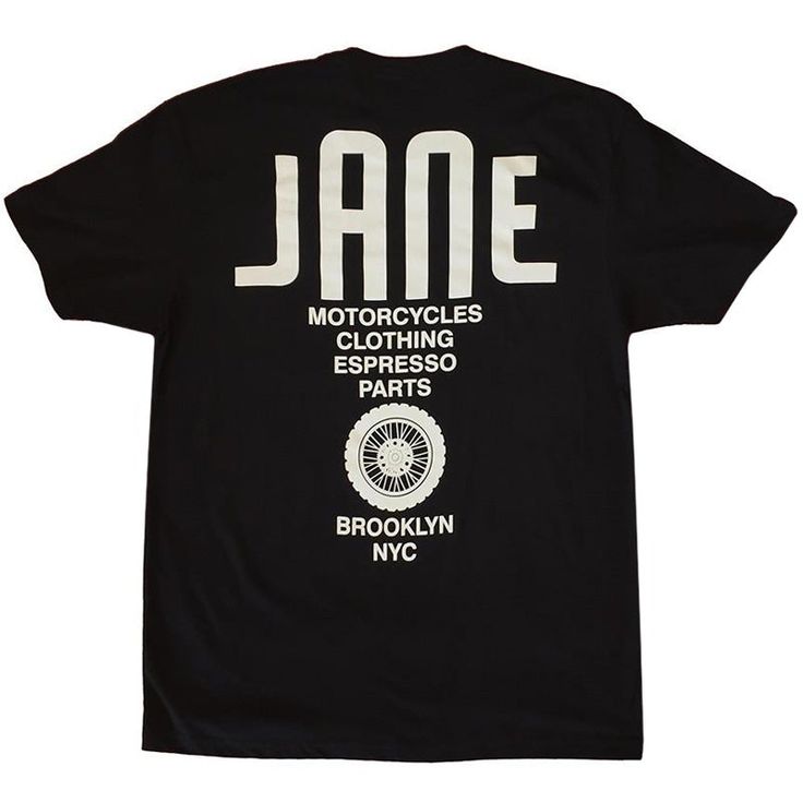 SHOP TEE SHORT SLEEVE T-SHIRT – Jane Motorcycles Building A Brand, Motorcycle Tshirts, Stepping Stone, Motorcycle Outfit, Black Media, Small Shop, Tee Shop, Clothing Brand, Brooklyn