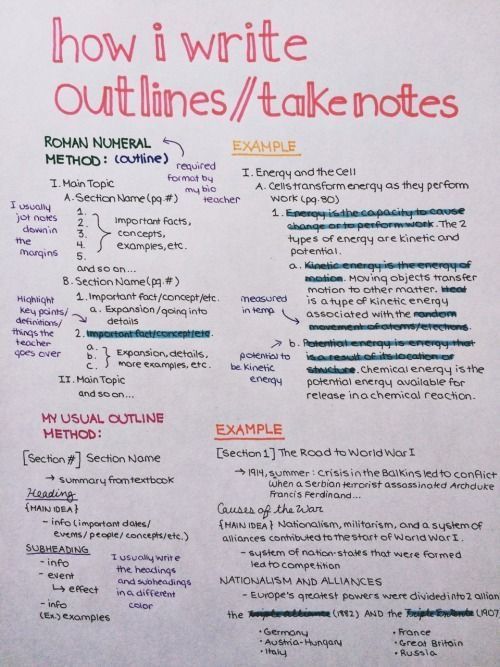 a white paper with writing on it that says how i write out lines / take notes