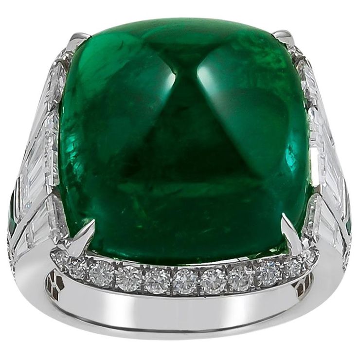 Ring Hidden Halo, Emerald Diamond Ring, Unique Diamond Rings, Jewelry Brands, Halo Setting, Colombian Emeralds, Diamond Cocktail Rings, Ladies Diamond Rings, Baguette Cut Diamond