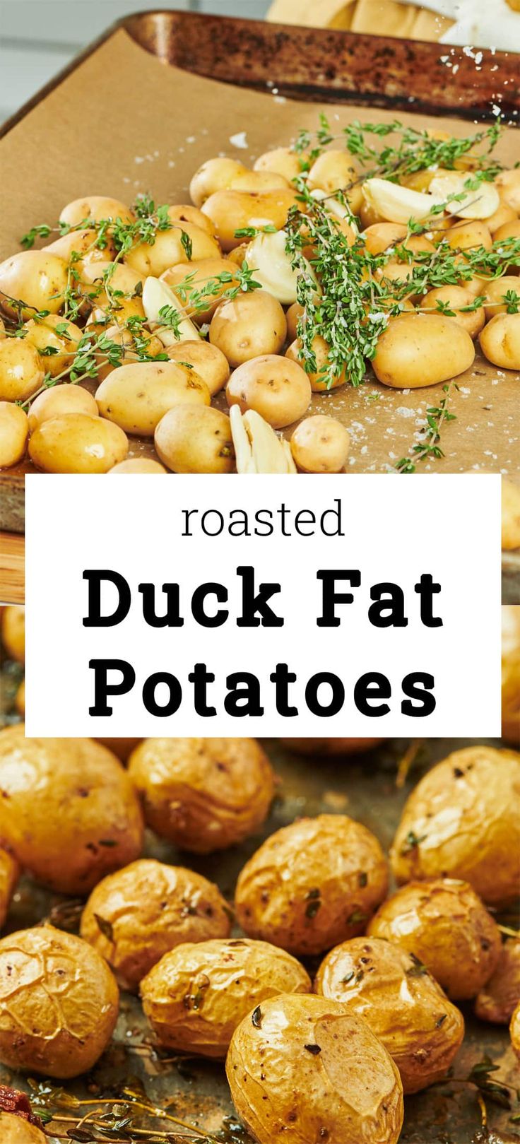 Roasted Duck Fat Potatoes / Crispy on the outside, creamy on the inside, and so flavorful — these are next-level roasted potatoes! Duck Fat Potatoes, Mashed Potato Pancakes, Potatoes Crispy, Steak Diane, Potatoes Roasted, Roasted Duck, Roasted Potato Recipes, Loaded Baked Potato Soup, Baked Potato Soup