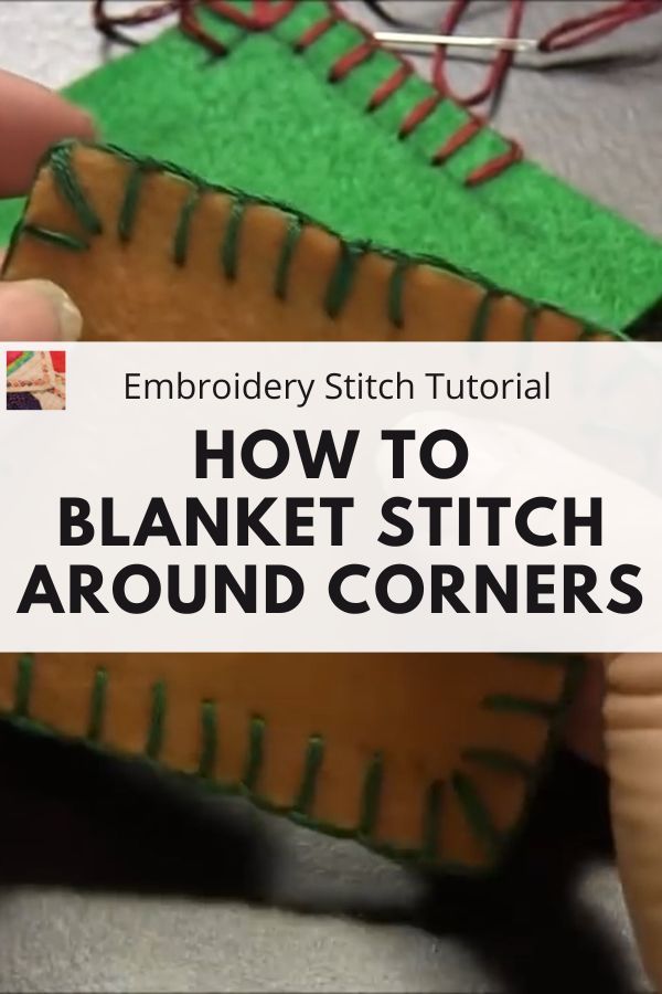 someone is stitching on the back of a piece of fabric with green and brown stitches