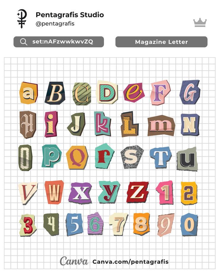 the alphabet and numbers are made out of colored paper