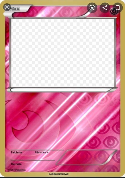 a pink and gold card with an empty frame