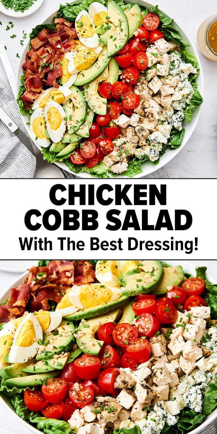 Chicken cobb salad recipe. Chopped Cobb Salad, Chicken Egg Salad, Cobb Salad Dressing, Chicken Cobb Salad, Classic Cobb Salad, Lettuce Recipes, Cobb Salad Recipe, Chopped Salad Recipes, Chicken Chopped Salad