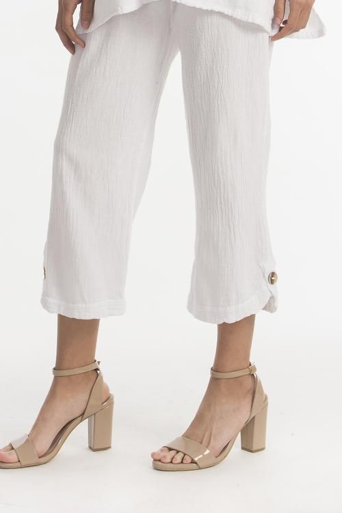 Pants – Cottonways Casual Cotton Capri Length Bottoms, Casual Linen Ankle-length Capris, Cotton Ankle-length Harem Pants For Day Out, Spring Capri Pants With Loosely Fitted Hips, Chic Cropped Leg Cotton Capris, Chic Cotton Cropped Leg Capris, Relaxed Fit Wide-leg Summer Capris, Relaxed Fit Wide-leg Spring Capris, Chic Cropped Cotton Capris