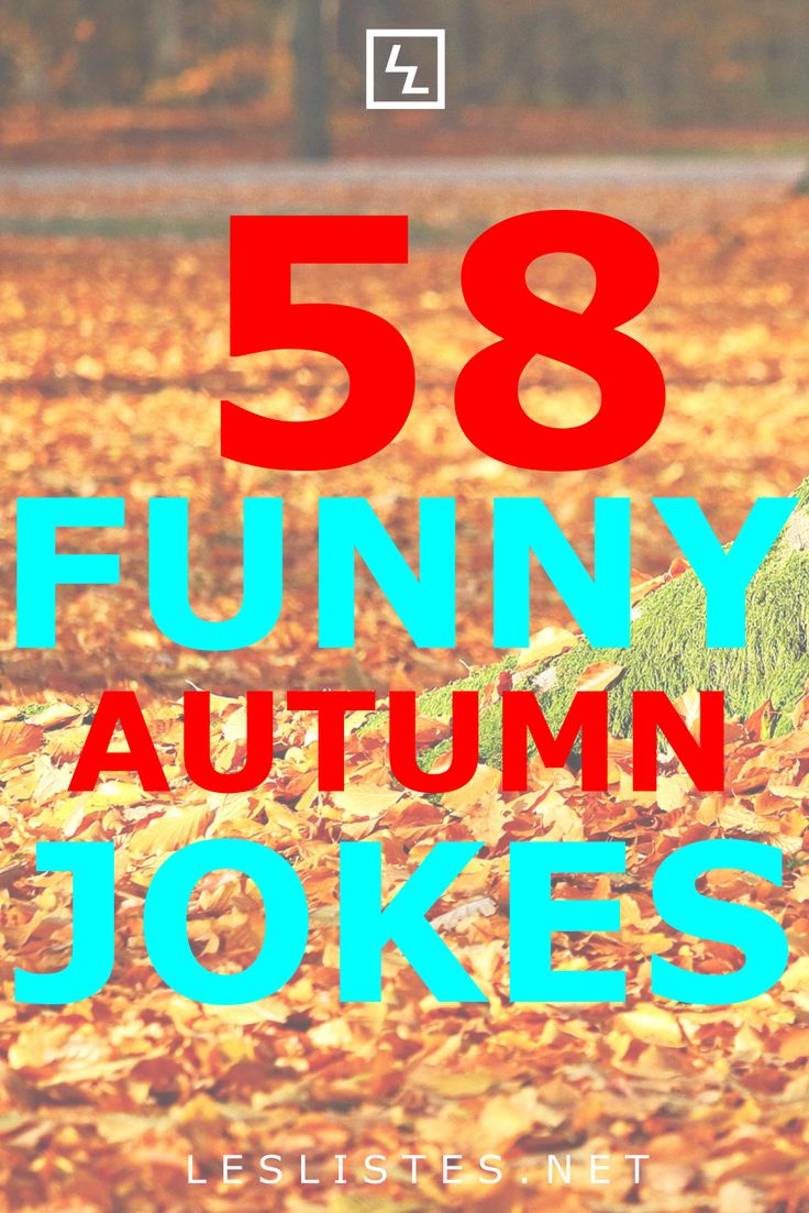 an image of autumn leaves with the words, funny autumn jokes