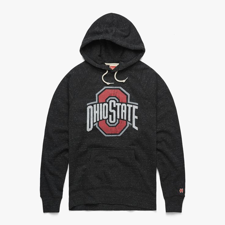 Ohio State Buckeyes Hoodie | Retro OSU Buckeyes Hooded Sweatshirt – HOMAGE Game Day Sports Fan Winter Hoodie, Game Day Sports Fan Hoodie For Winter, Game Day Winter Sports Fan Hoodie, Winter Game Day Sports Fan Hoodie, Fall Sports Event Hoodie With Double-lined Hood, Collegiate Style Hoodie For Game Day, Sports Season, Throwback Team-colored Hoodie For Game Day, Collegiate Team-colored Hoodie For Game Day, Collegiate Hoodie In Team Colors For Game Day