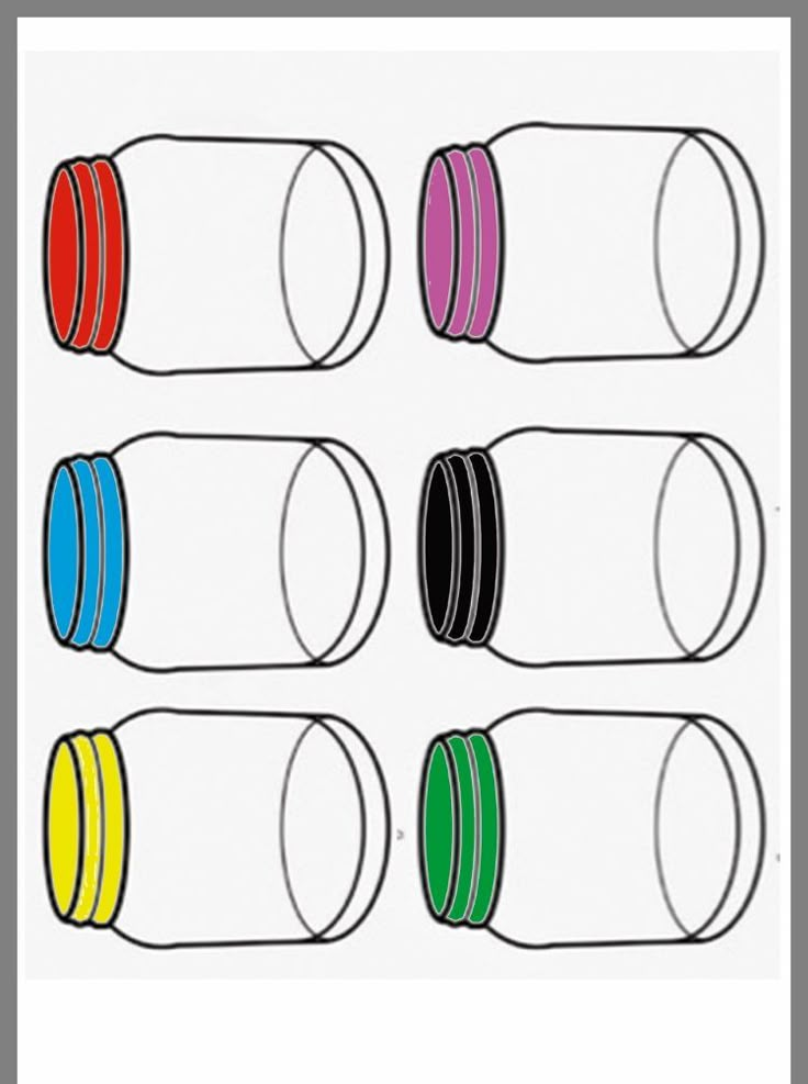 four different colored cups with lids on them