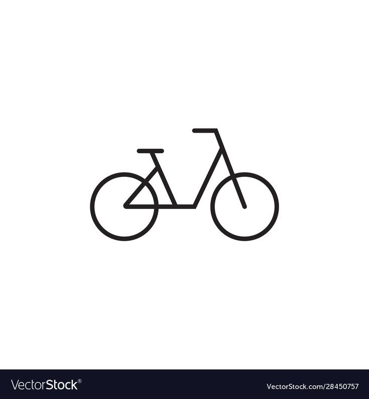 a bicycle line icon on white background