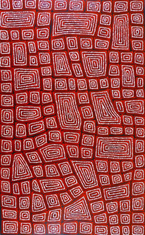 a red and white pattern with squares on it, in the middle of a square