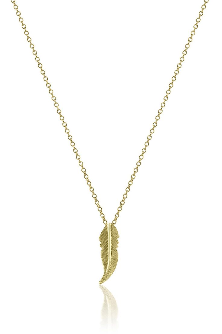 Necklace Feather 14K Gold - Sophie Simone Designs Gold Feather Necklace, Free As A Bird, A Wing, Gold Feathers, Always Remember You, Feather Necklaces, In Peace, Necklace Handmade, Always Remember