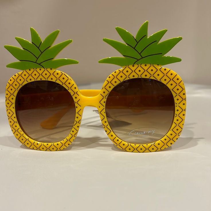 Circus Ny Pineapple Sunglasses Oversized Lenses Pineapple Lenses Theme 100% Uv Absorptive New Yellow Plastic Sunglasses For Summer, Yellow Plastic Sunglasses For Vacation, Fun Orange Sunglasses For The Beach, Yellow Sunglasses With Gradient Lenses, Retro Yellow Sunglasses For Vacation, Yellow Sunglasses With Uv Protection For The Beach, Yellow Sunglasses With Uv Protection For Beach, Yellow Polarized Sunglasses For The Beach, Yellow Polarized Sunglasses