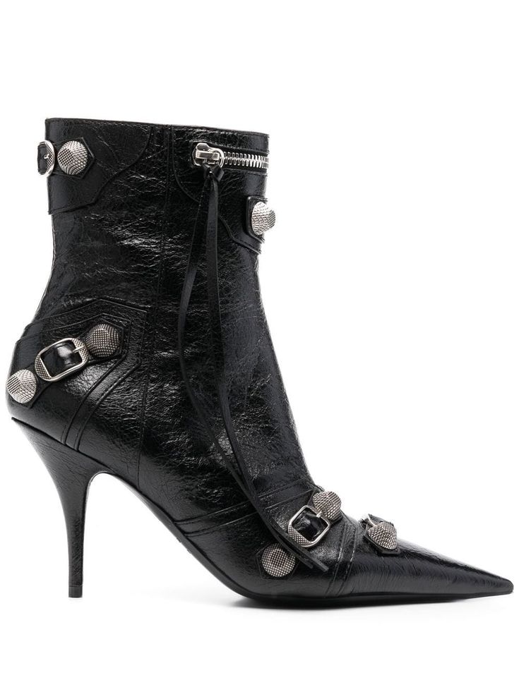 Le cagole leather boots by Balenciaga. This item is in size 36 and the color is Black Balenciaga High Heels, Balenciaga Heels, Balenciaga Boots, Balenciaga Women, Black Leather Ankle Boots, Leather Boots Women, Dolce E Gabbana, Dolce & Gabbana, Thom Browne