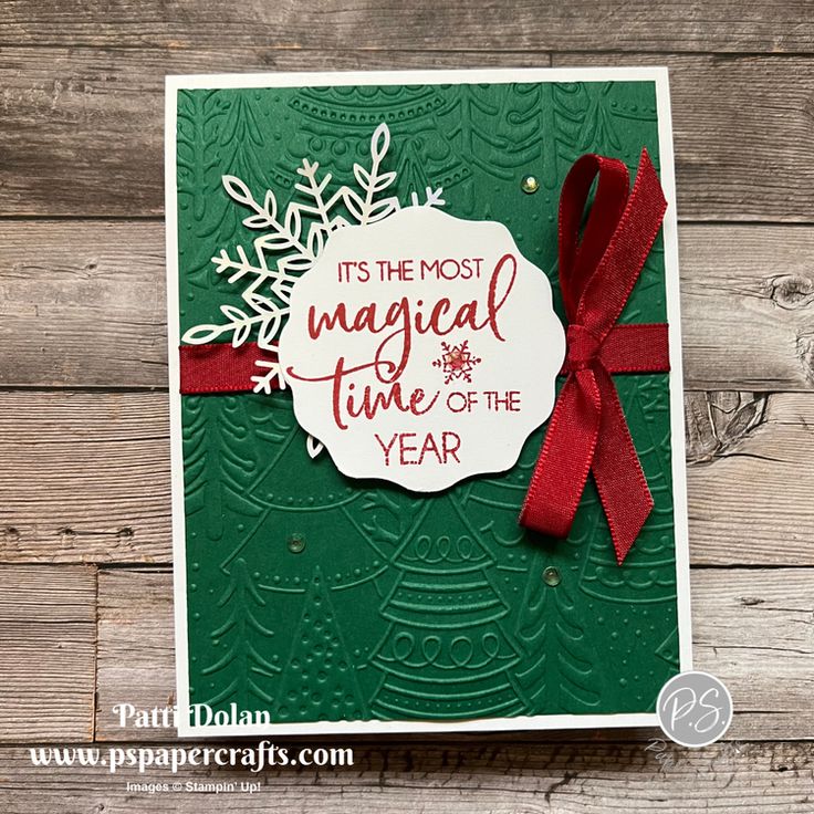 a christmas card made with stampin's papercrafts holiday cards and dies