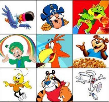 many cartoon characters are depicted in this image