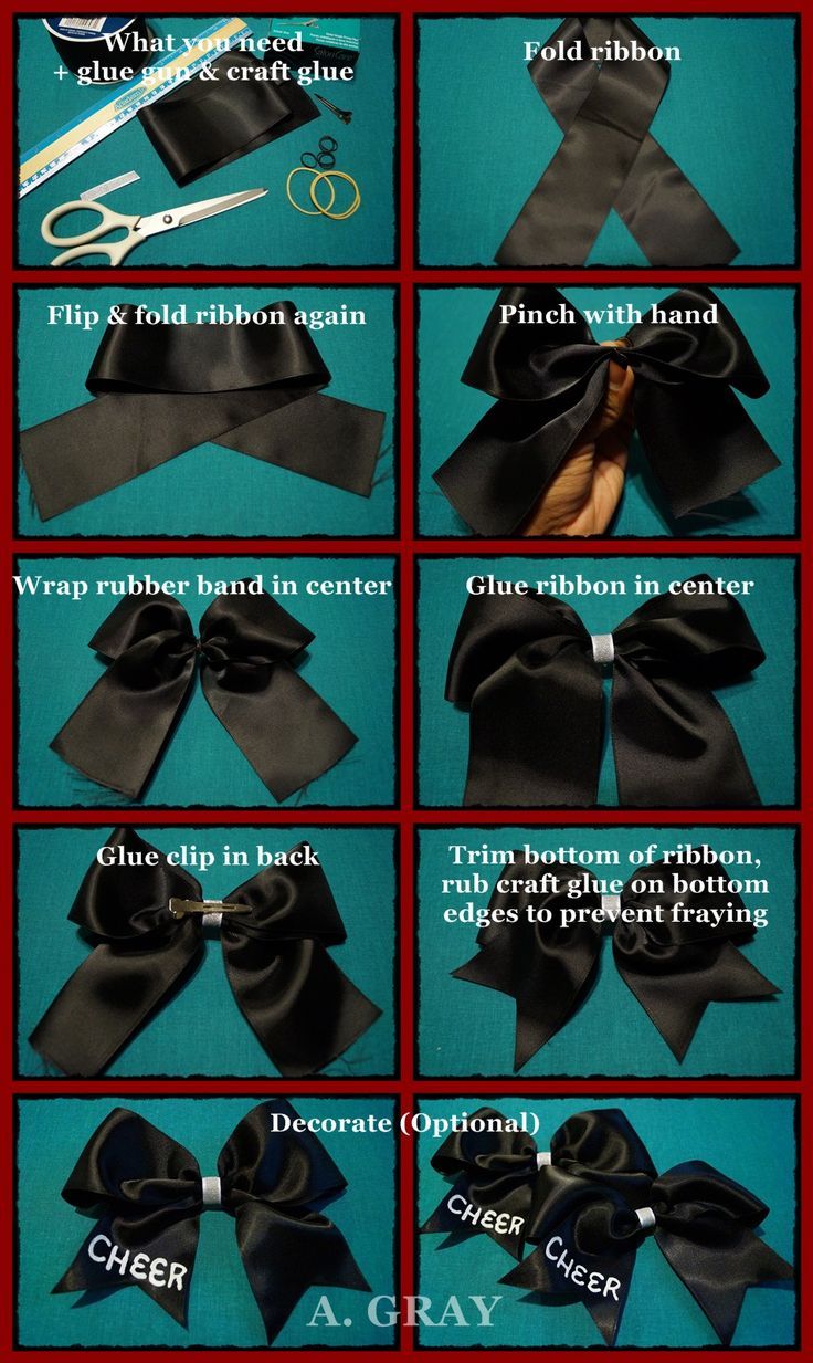 instructions for how to tie a large bow with ribbon and clip on the end,