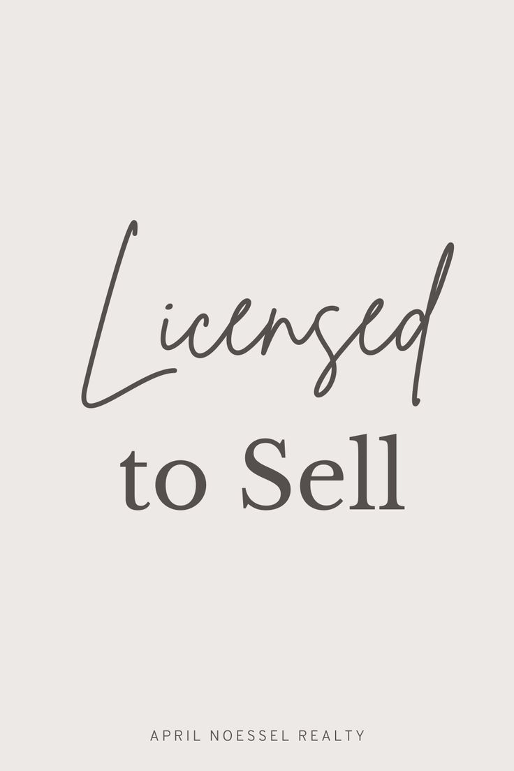 the words, license to sell are in black and white on a light gray background