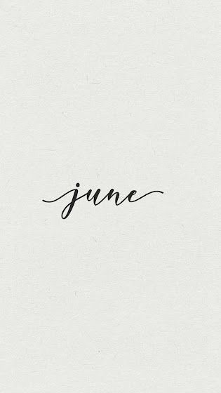 the word june written in cursive writing on a white paper with black ink