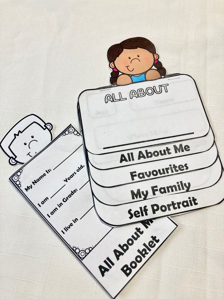 all about me cards with pictures on them