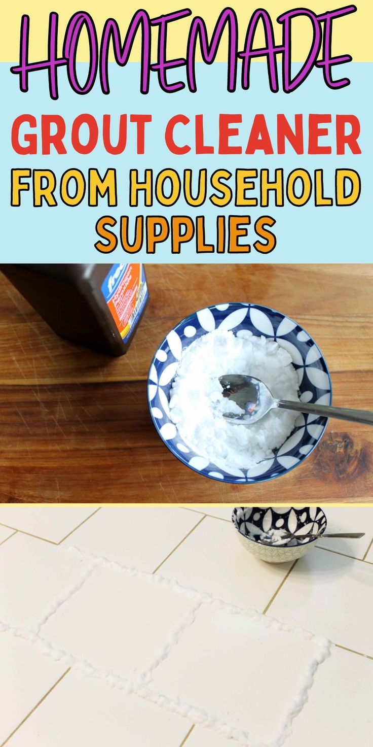 homemade grout cleaner from household supplies in a bowl