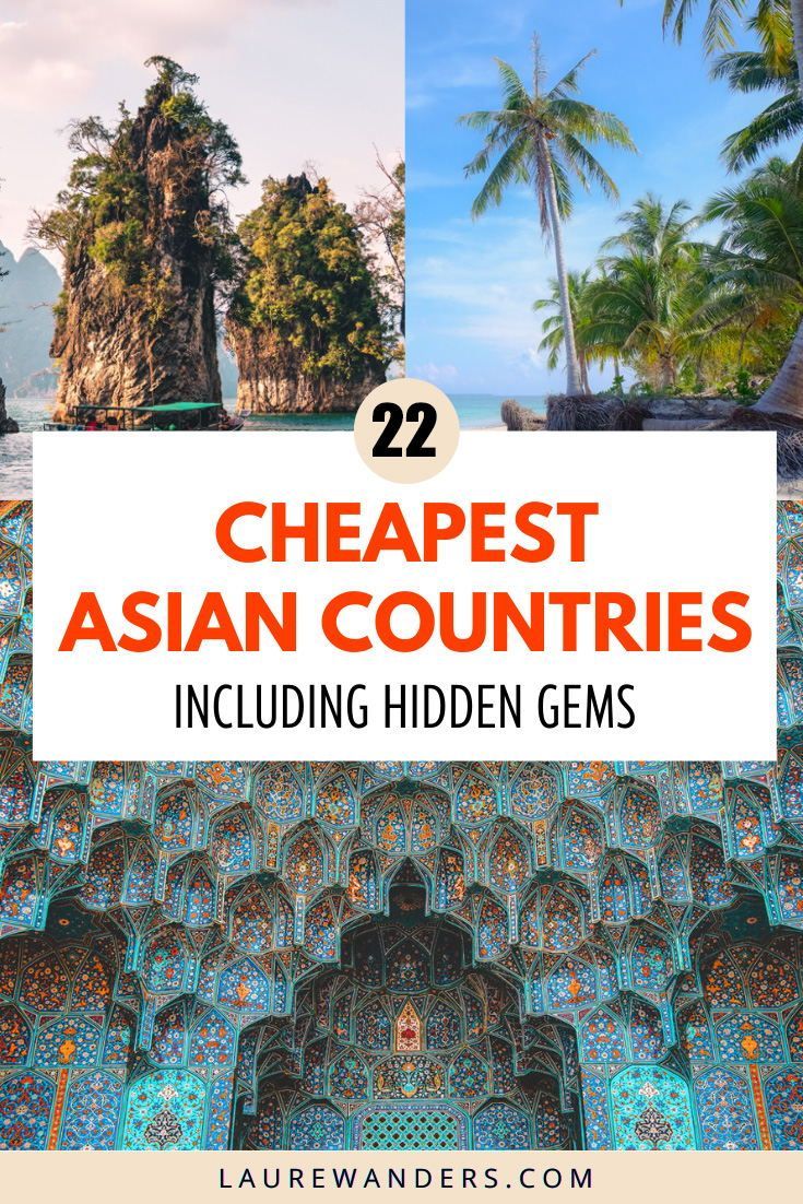 A list with the cheapest Asian countries to travel to. Cheap countries in Asia / Cheap countries to visit in Asia / Cheap destinations to travel in Asia Best Asian Countries To Visit, Best Places To Visit In Asia, Cheap Countries To Visit, Asian Countries To Visit, Asia Travel Bucket List, Cheap Travel Destinations, Asia Vacation, Cheap Destinations, Traveling Asia