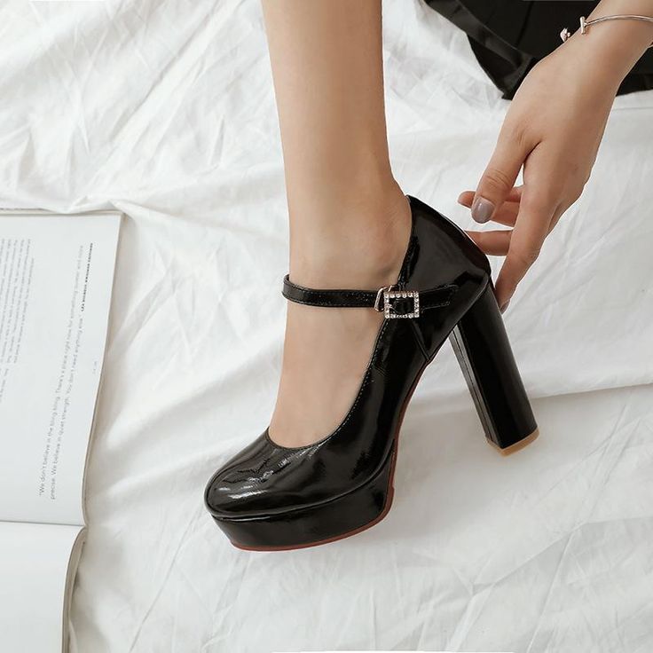 Heels:Approx 11cm Platform:Approx 2.5cm Upper Material:Pu Leather Outsole:Rubber If your foot is a little wide and fat, we suggest you choose 1 size larger, pls measure your foot length and choose a correct size. Thank you! Size Chart: Euro/CN 34 = foot length 21.5-22cm (Foot width=8-8.5cm) Euro/CN 35 = foot length 22-22.5cm (Foot width=8.5cm) Euro/CN 36 = foot length 22.5-23cm (Foot width=8.5-9cm Euro/CN 37 = foot length 23-23.5cm (Foot width=9cm) Euro/CN 38 = foot length 23.5-24m (Foot width=9 Black Chunky Heels Short, Simple Black Heels Chunky, Black Chunky Platform Heels With Closed Toe, Black Punk Chunky Platform Heels, Black Ankle-high Chunky Platform Heels, Chunky Pumps, Women Platform Shoes, Chunky Heel Pumps, Black Shoes Heels