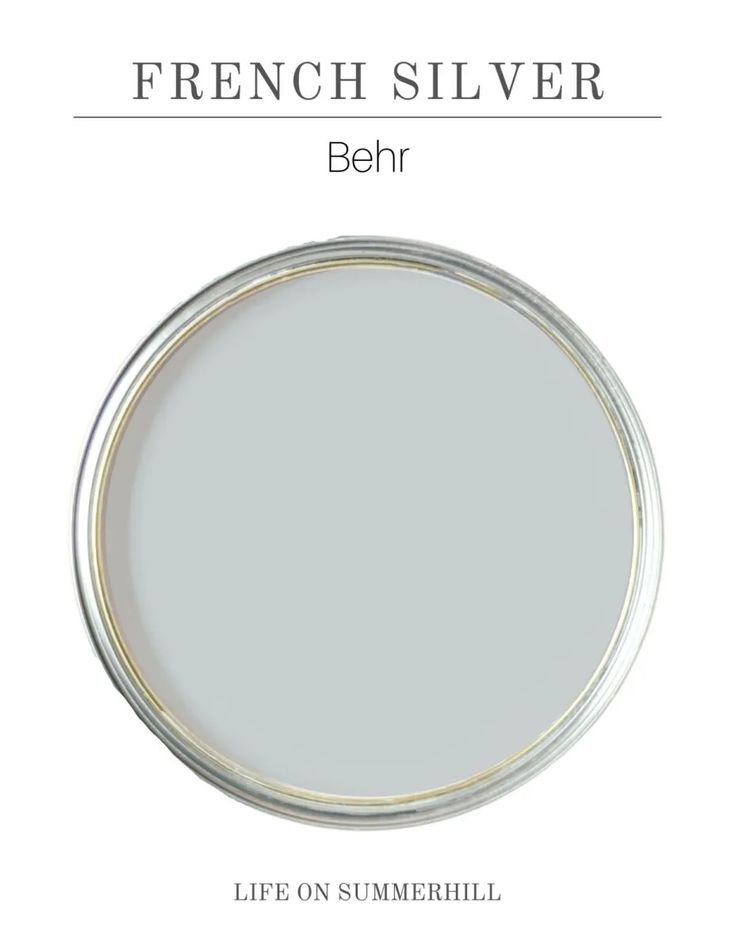 the classic silver paint from behr is shown on a white background with text that reads life on summerhill