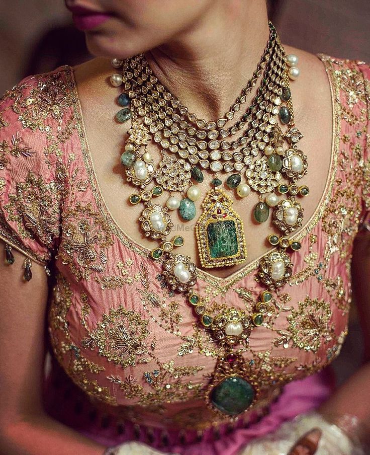 Photo from Shimareet & Manav Wedding Bridal Necklace Designs, Polki Necklace, Bridal Fashion Jewelry, Indian Jewellery Design, Desi Wedding, Indian Wedding Jewelry, India Jewelry, Cool Ideas, Kundan Jewellery