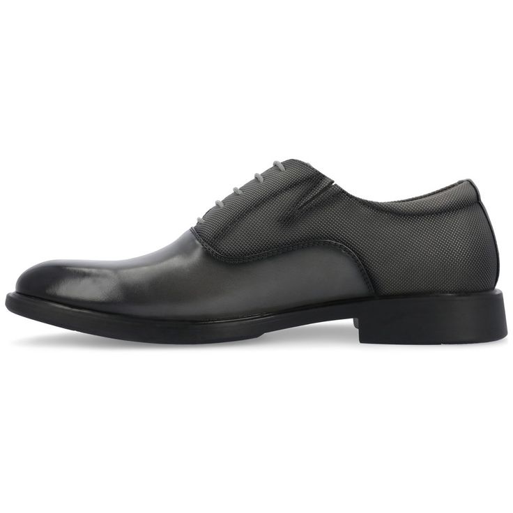 The Vincent dress oxford from Vance Co. will be perfect for your office job to an evening out to dinner. This style offers long-lasting comfort with their 12 mm Tru Comfort Foam� massaging insole elastic gusset and soft vegan leather. A round toe lace-up closure and durable rubber outsole give you timeless style. Fitted Plain Toe Oxford For Work, Classic Fitted Synthetic Oxfords, Formal Fitted Synthetic Oxfords, Modern Fitted Oxfords For Work, Classic Synthetic Dress Shoes For Work, Classic Synthetic Dress Shoes For Workwear, Elegant Oxfords For Business Casual, Modern Synthetic Dress Shoes For Business, Modern Synthetic Dress Shoes For Formal Occasions