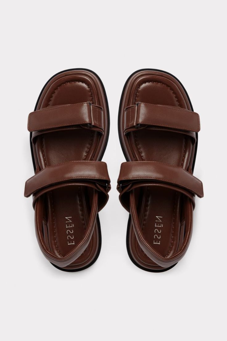 Adjustable Leather T-strap Sandals With Buckle, Luxury T-strap Sandals With Leather Sole, Luxury Leather Sole T-strap Sandals, Luxury Double Strap Sandals With Cork-bed Midsoles, Brown T-strap Sandals With Adjustable Leather Sole, Double Strap Sandals, Sporty Sandal, Coat Shoes, Handmade Project