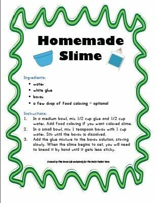 a screen shot of the homemade slime recipe