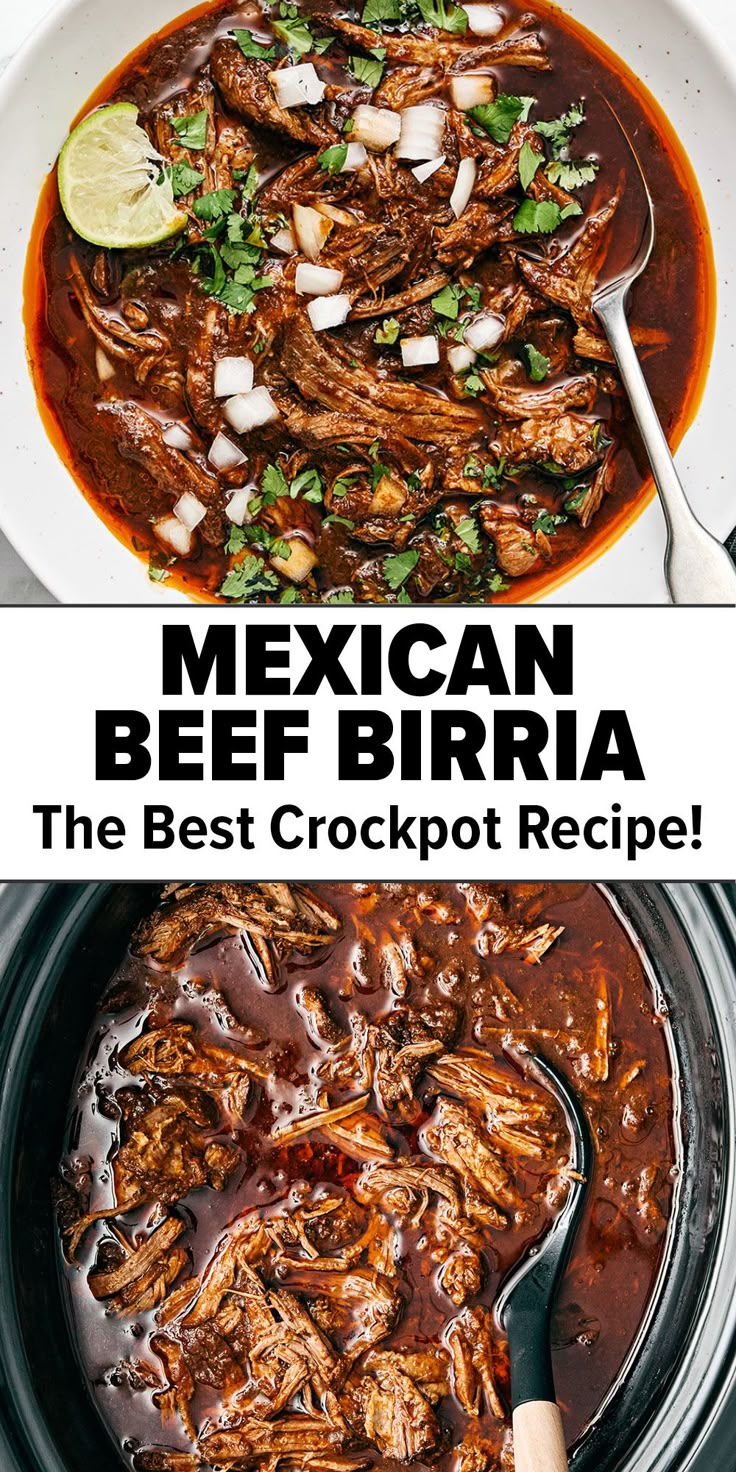 Mexican beef birria crockpot recipe Easy Dinners Mexican, Crockpot Recipes Birria, Good Family Dinner Ideas, Beef Taco Crockpot Recipes, Top Crockpot Recipes Dinners, Recipes Men Love, Quick Affordable Dinners, Birria In Crock Pot, Biria Taco Crockpot Easy