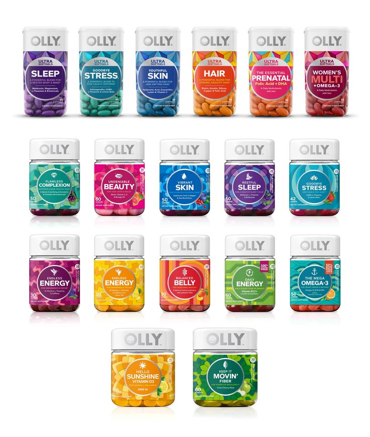 Olly Vitamins Women, Supplement Labels Design, Olly Supplement, Olly Gummies, Vitamin Packaging, Body Oil Packaging, Olly Vitamins, Dietary Supplements Packaging, Supplements Packaging