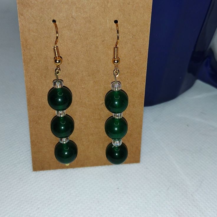 Green Glass Beads Jade Beaded Earrings For Jewelry Making, Elegant Adjustable Beaded Glass Earrings, Elegant Jade Beaded Earrings With Round Beads, Elegant Jade Beaded Round Earrings, Elegant Jade Beaded Earrings, Dangling Glass Round Bead Earrings, Dangling Glass Beaded Round Earrings, Dangling Glass Beaded Earrings, Elegant Green Czech Glass Beads