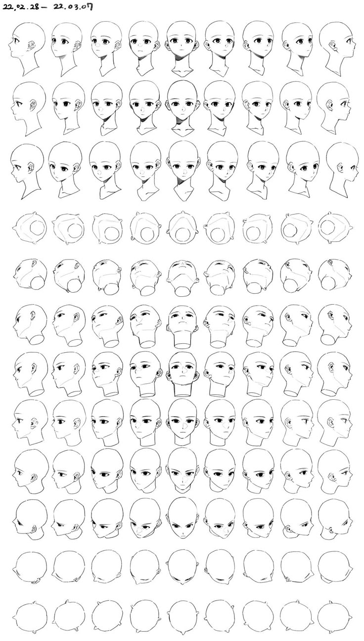 an image of different faces and shapes in black and white, with the same line drawn on