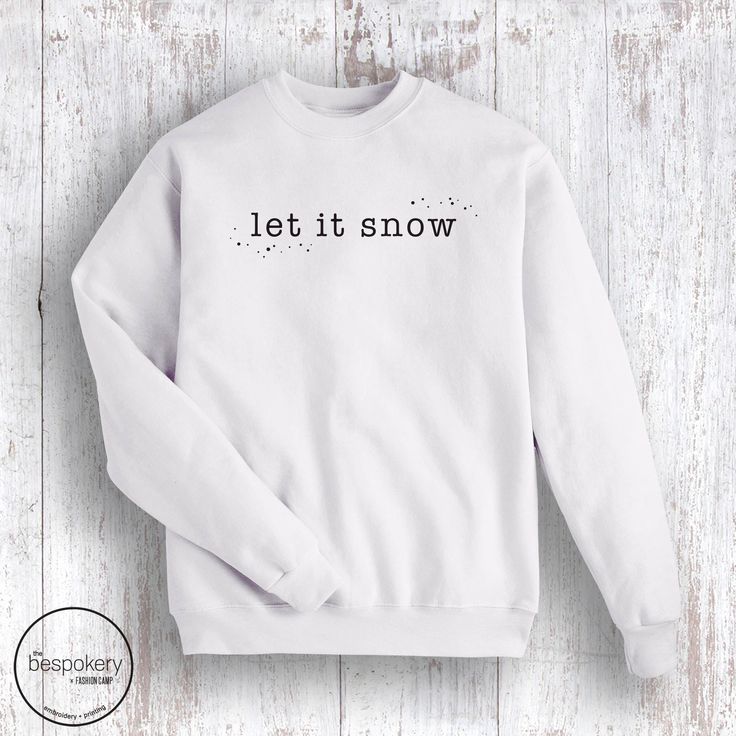 "Let it Snow" Holiday graphic in black on front of sweatshirt. Adult Sizes S-XXL (unisex sizing)Youth Sizes S-XL (unisex sizing) All Let It Snow Sweatshirts click here to view.All Let It Snow Tees click here to view.Gildan 18000 Heavy Blend, Port & Co, Jerzzees (availability varies)50/50 cotton/polyesterClassic, unisex fit1x1 rib with spandex Unisex Casual Sweatshirt For Winter, White Comfortable Winter Sweatshirt, Winter Crew Neck T-shirt With Logo Print, Winter Cotton Crew Neck T-shirt, Winter Logo Print Crew Neck T-shirt, Winter Cotton T-shirt With Crew Neck, Winter Graphic Print Crew Neck Hoodie, White Winter T-shirt With Logo Print, Winter Crew Sweatshirt With Text Print