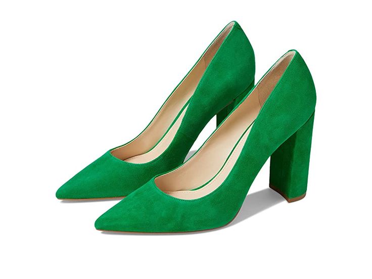 Marc Fisher LTD Abilene - Women's Shoes : Medium Green : Slip into sleek fashionable Marc Fisher LTD Abilene pumps for a casual day to any evening occasion, it goes with all styles. Leather upper, lining, and insole. Pointed-toe silhouette. Flat platform and high block heels. Slip-on style. Man-made outsole. Imported. Measurements: Heel Height: 4 in Weight: 10 oz Product measurements were taken using size 9, width M. Please note that measurements may vary by size. Spring Pumps With 4-inch Heel, Chic High Heel Pump With Reinforced Heel, Green Heels For Spring Workwear, Spring Pointed Toe Platform Court Shoes, Chic High Heel Pumps With Padded Heel, Green Heels With Deep Heel Cup For Formal Occasions, Chic Closed Toe Pump With Reinforced Heel, High Heel Pumps With Padded Heel, Chic Closed Toe Pumps With Reinforced Heel