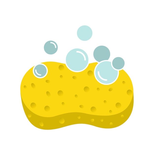 a sponge with bubbles floating on it