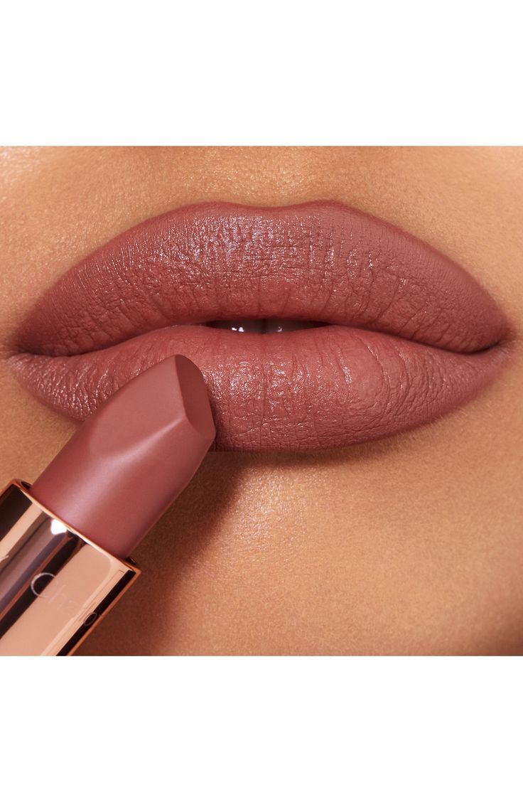 What it is: A magical, matte lipstick with a long-lasting, buildable, hydrating formula featuring 3D glow pigments to create lips that appear wider and fuller.What it does: This lipstick is exclusively enriched with Lipstick Tree extract, Charlotte's secret ingredient, and orchid extract to protect and soothe for a cashmere finish. How to use: Begin by applying lip liner, filling in the lips for added intensity. Then, apply Matte Revolution straight from the bullet for fuller, wider, lit-from-wi Charlotte Tilbury Very Victoria Lipstick, Charlotte Tilbury Lipstick Shades, Bridal Lipstick Colors, Wedding Makeup Lipstick, Wedding Lip Color, Popular Lipstick Colors, Natural Lipstick Shades, Bridal Lipstick, Eloping Ideas