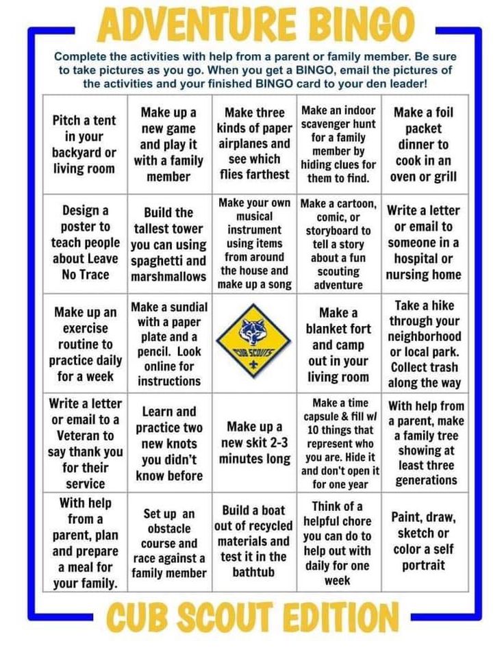 the adventure bingo game is shown with instructions for how to make it and what to use it