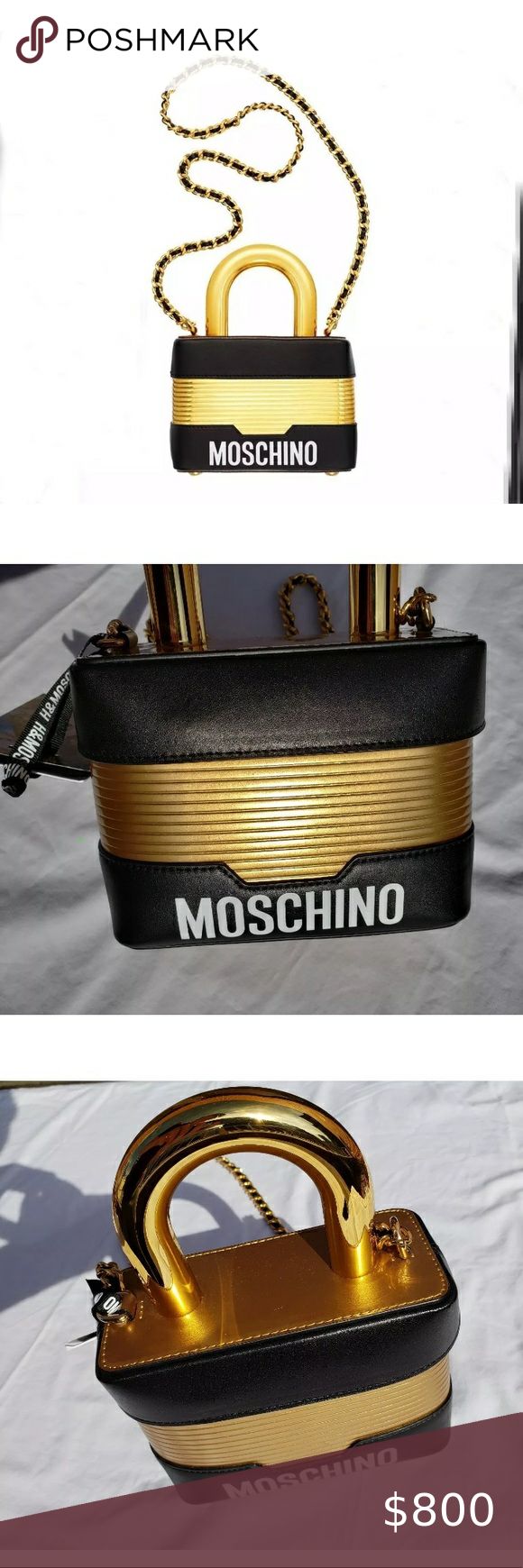 Moschino x H&M Leather Shoulder Bag Padlock Purse Brand new with tags. Moschino Bags Shoulder Bags Moschino Bags, Purse Boutique, Boutique Moschino, Purse Brands, Moschino, Bags Shoulder, Leather Shoulder Bag, Limited Time, Shoulder Bags