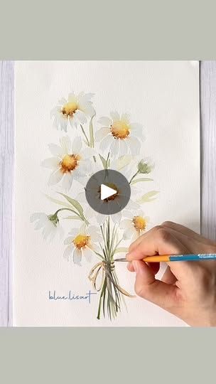 109K views · 2.2K reactions | A bouquet of daisies🌸 #watercolorflowers #watercolorflorals #watercolorpainting#watercolorart #watercolorartist #watercolorillustration | blue.lisart.art Whimsical Art Drawings, Bouquet Of Daisies, Class Painting, Botanical Sketchbook, Learn Watercolor Painting, Watercolour Ideas, Learn Watercolor, Daisy Painting, Watercolor Pictures