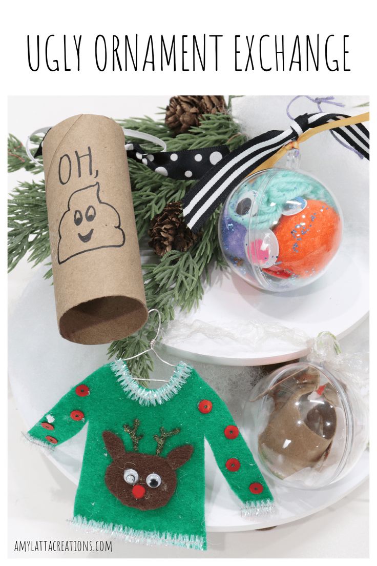 an ugly ornament exchange for kids to make