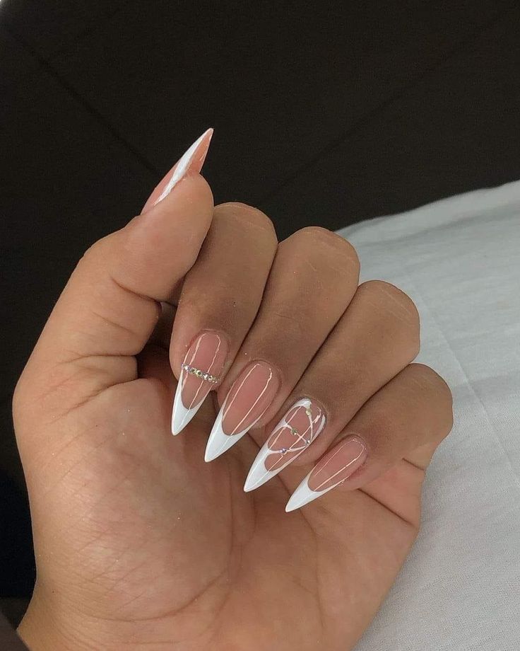 Pink Stiletto Nails, Pink Tip Nails, Stilleto Nails Designs, Gel Toe Nails, Acrylic Toe Nails, Girly Acrylic Nails, French Tip Acrylic Nails, Short Square Acrylic Nails, Dope Nail Designs