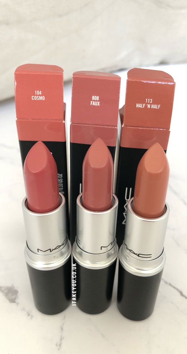 Mac Half N Half Lipstick, Mac Cosmo Lipstick, Faux Mac, Mac Lipstick Cosmo, Mac Cosmetic, Mac Lipstick Shades, Mac Cosmetics Lipstick, Light Pink Lip Gloss, Lipstick Mac