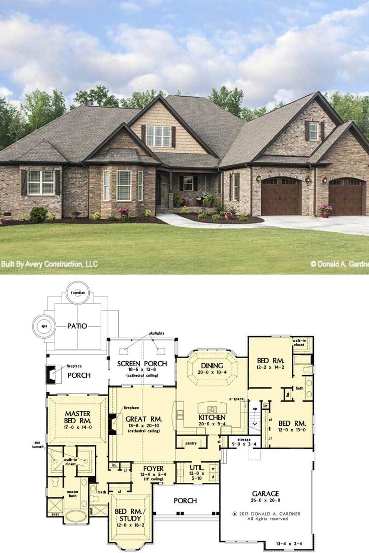 two story house plans with large front and back porches, an open floor plan for the