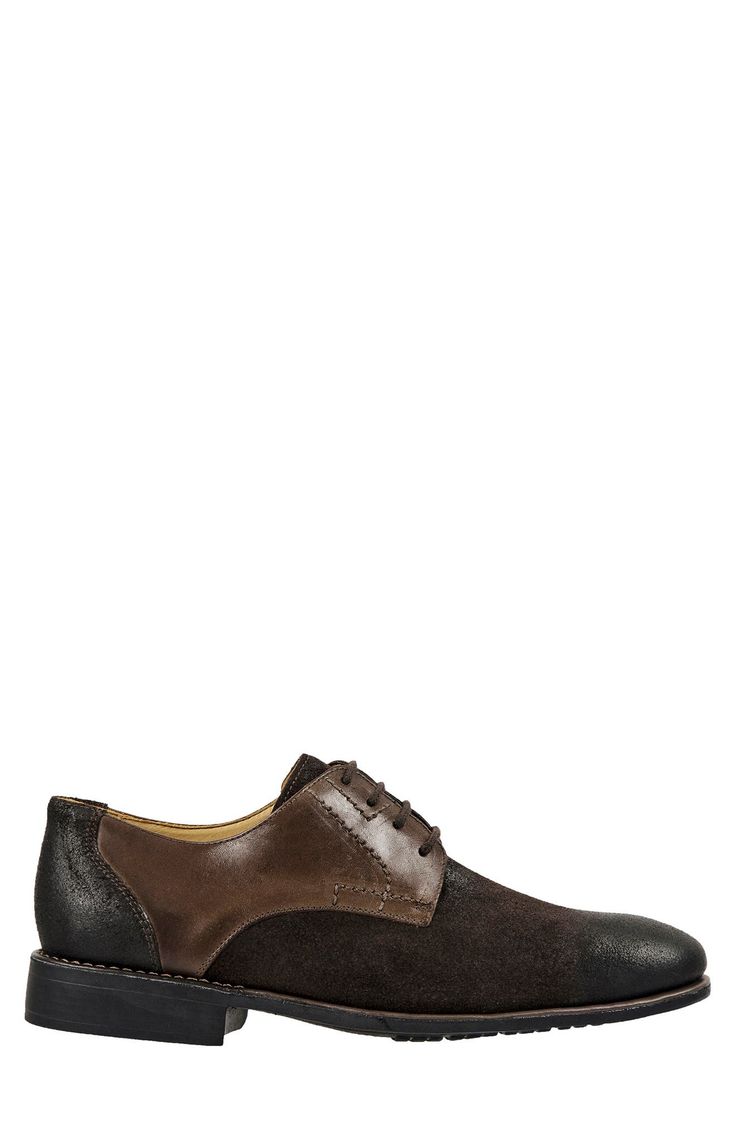 A burnished plain toe brings classic appeal to this luxurious leather derby that looks great with any outfit. Lace-up closure Cushioned insole Plain toe Leather upper and lining/rubber sole Imported Formal Goodyear Welted Lace-up Leather Shoes, Calf Leather Snip Toe Oxfords For Derby, Calf Leather Oxfords With Snip Toe For Derby, Snip Toe Calf Leather Oxfords For Derby, Luxury Oxfords With Leather Footbed And Plain Toe, Leather Moc Toe Derby For Work, Brown Snip Toe Leather Shoes For Derby, Masculine Moc Toe Leather Shoes For Derby, Brown Snip Toe Derby Leather Shoes