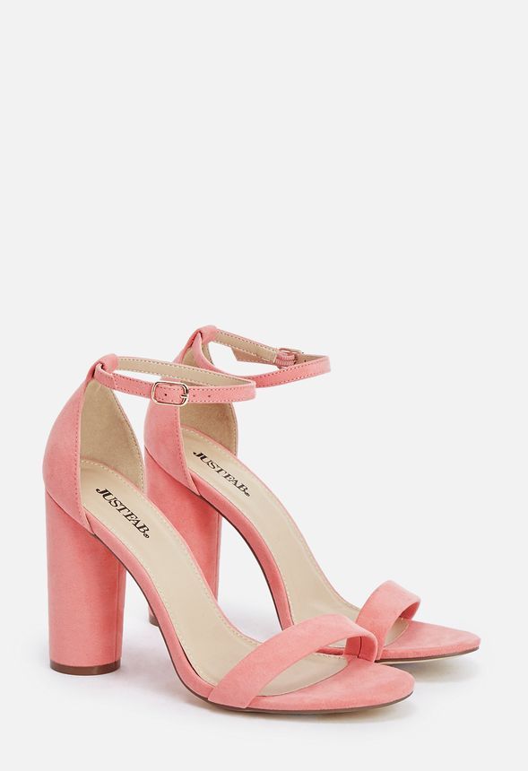 Elena  in Coral - Get great deals at JustFab Prom Shoes High Heels, Elegant Shoes Heels, Coral Heels, Heels Purple, Purple High Heels, Heel Sandals Outfit, Purple Sandals, Cute High Heels, Sandals Platform